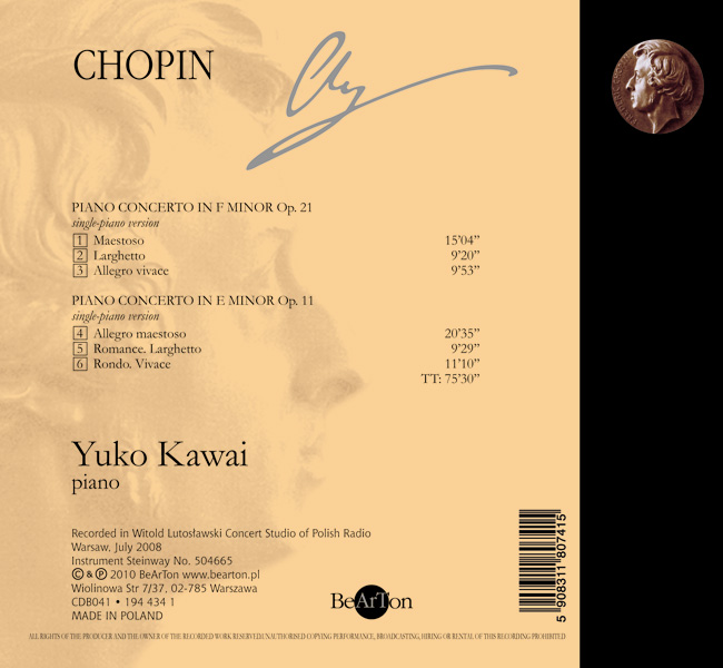 Chopin – Koncerty fortepianowe (wersja na fortepian solo) CDB041